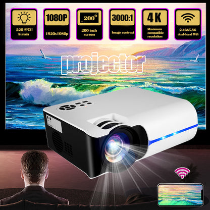 VS315 Projector LCD 280 ANSI | Android 9.0 | WiFi 2.4G/Bluetooth | USB HDMI Supported | Full HD Home Theater Portable Projector