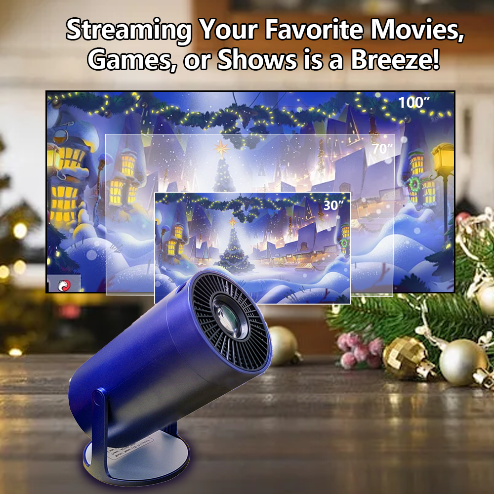 AMX100 Mini HD Projector | 1080p | 180° Rotatable | Wifi & Bluetooth | Built-in Speakers | Best for Home and Outdoor Cinema