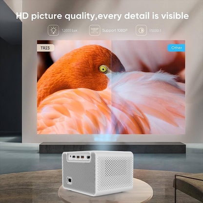 M10 Plus: Mini LED Projector with Android 11.0, BT, Built-in Speaker, HDMI, Remote Control, 200 ANSI Lumens Brightness, Ideal for Home Cinema and Presentations